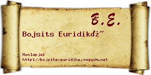 Bojsits Euridiké névjegykártya
